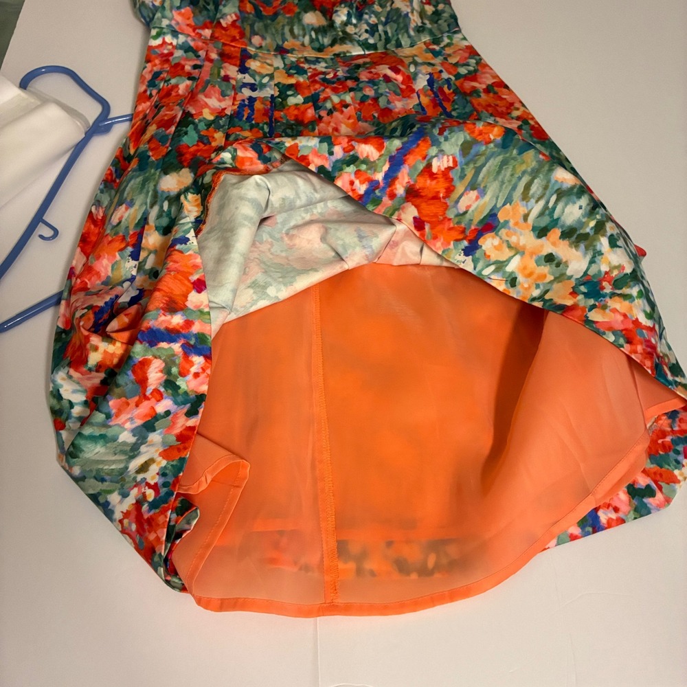 Talbots Petites Dress 2P Fit and Flare floral sleeveless garden party wedding - Picture 5 of 8